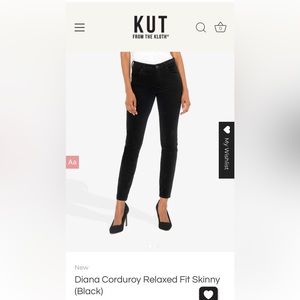 KUT From the Kloth Corduroy Pants Black Size 8